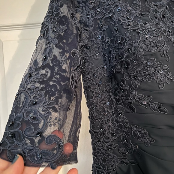 Navy Blue Lace Wedding/holiday/gala Dress - Picture 4 of 12